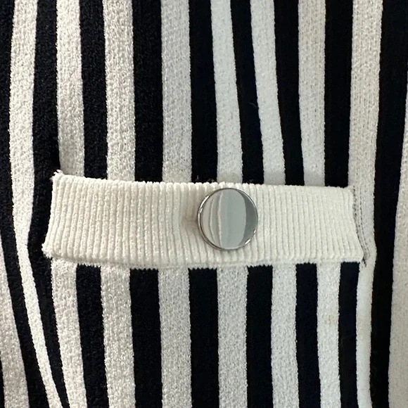 Veronica Beard Black and White Striped Vest - Picture 4 of 5